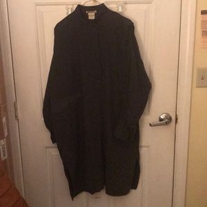 Issey Miyake long band collar mandarin shirt